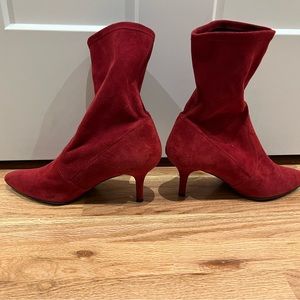Stuart Weitzman Suede Stretch Booties
